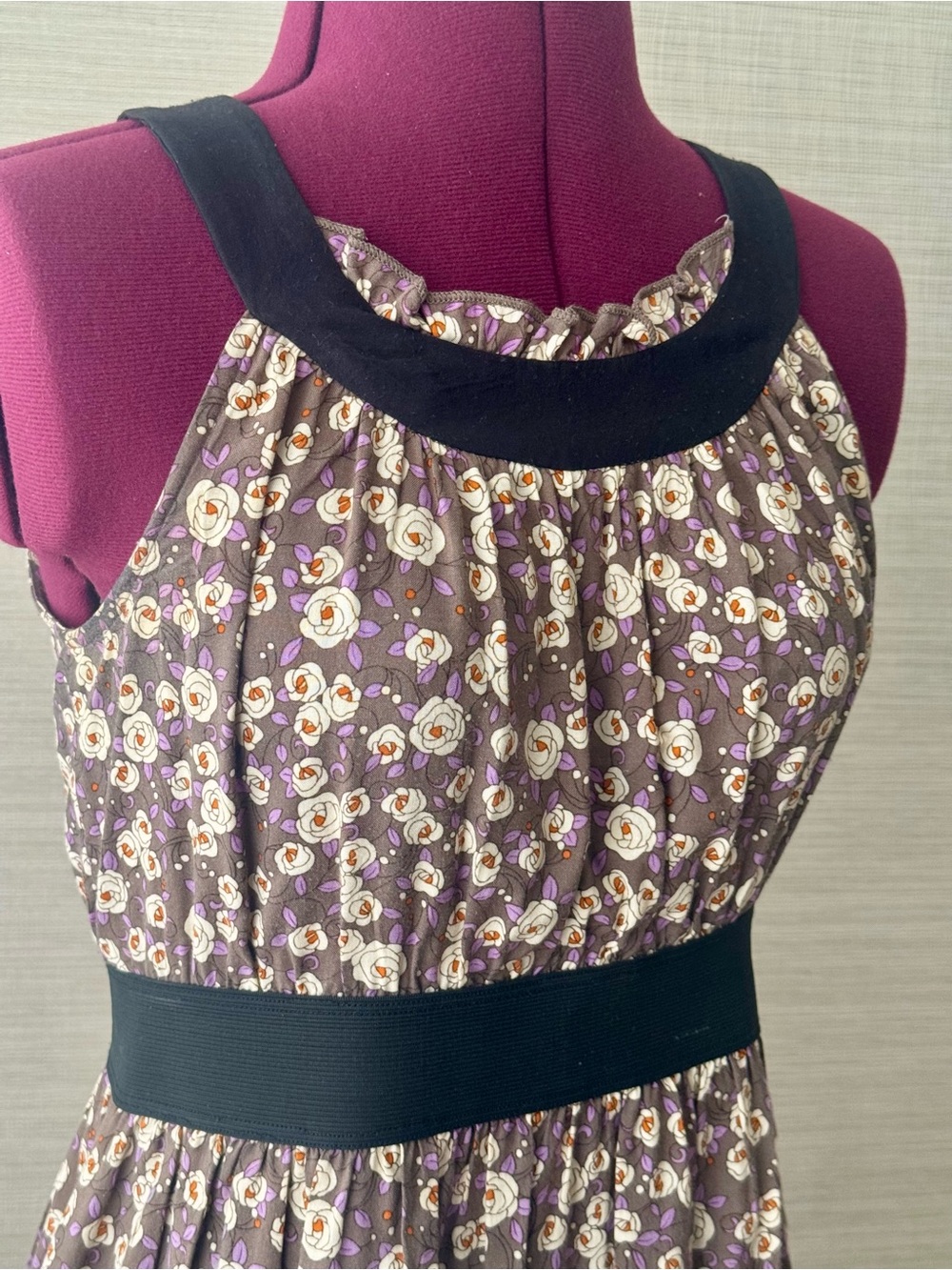 Kaitlyn Floral Empire Waist Boho Cottagecore Dress Size S